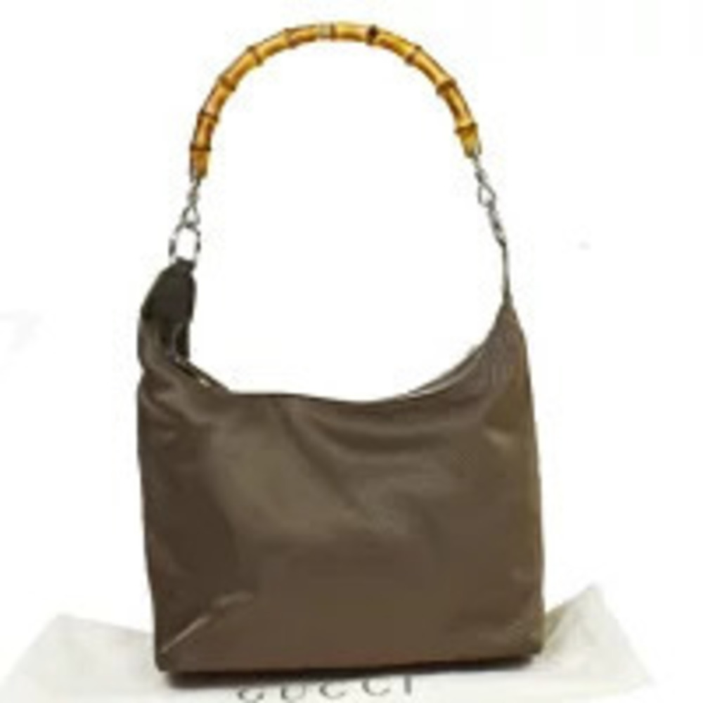 Gucci Bamboo Handbag Brown Leather